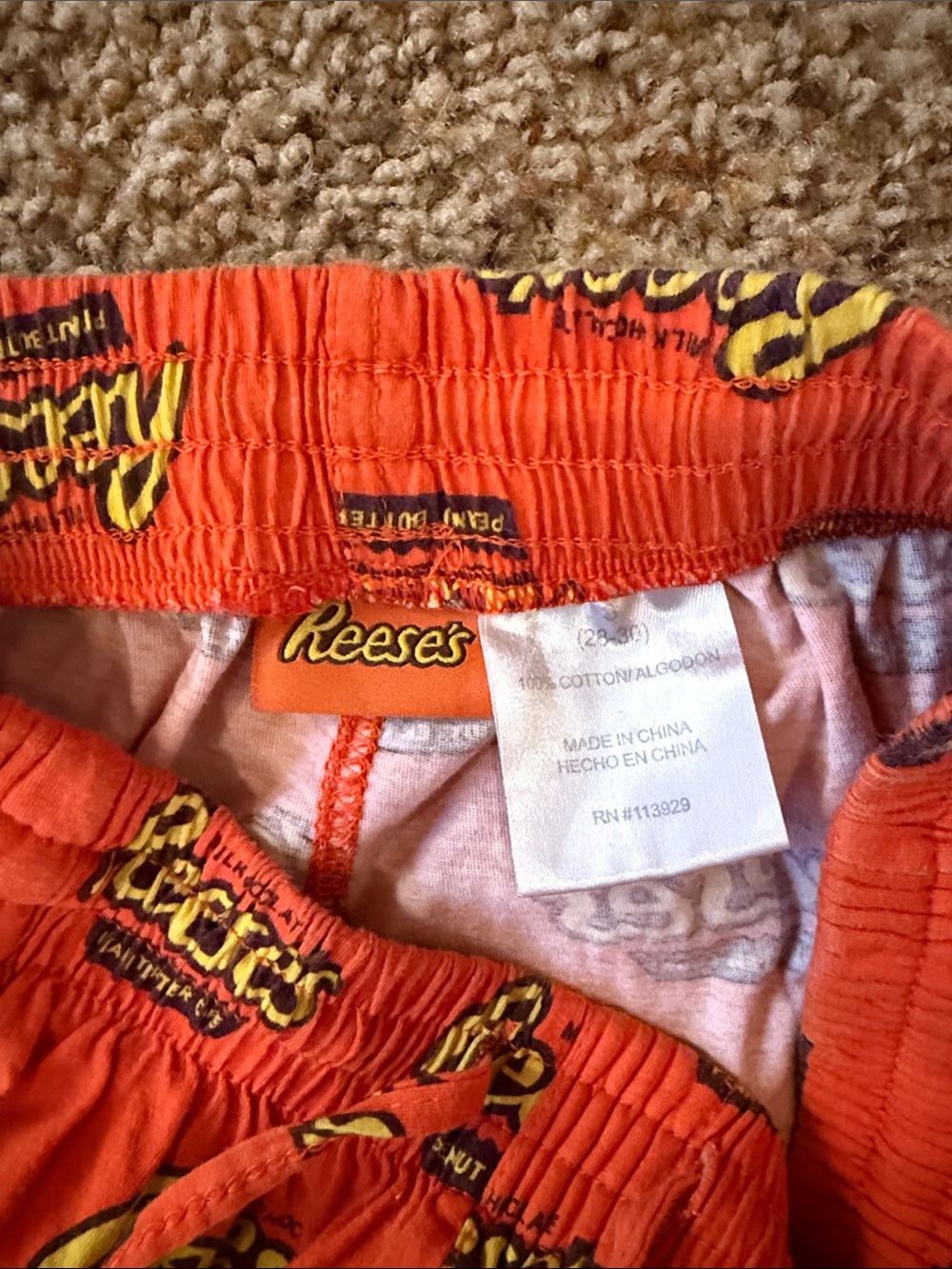 Orange Reese’s Pajama Pants - Picture 2 of 3